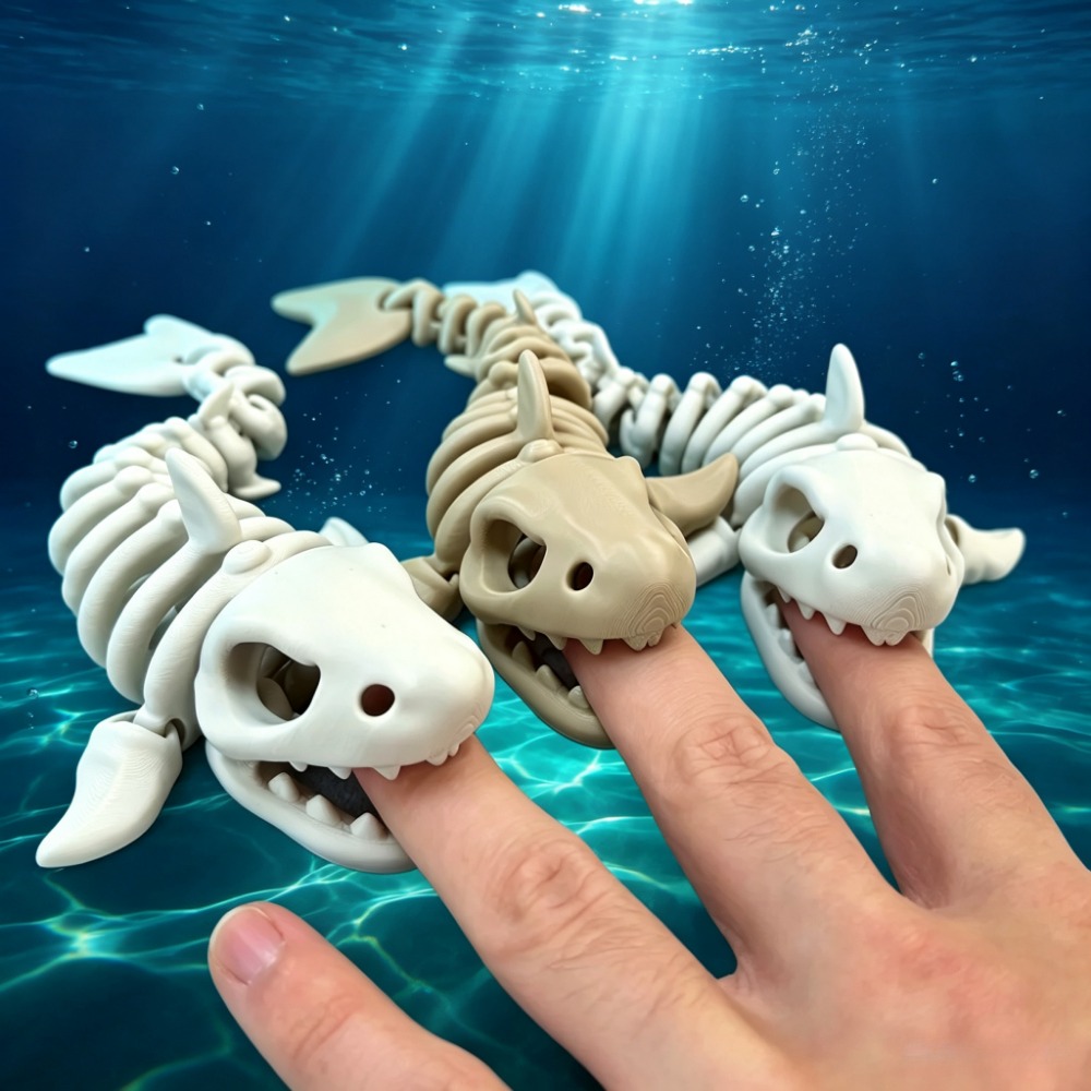Marine Aquarium All In One - Shark Skeleton Aquarium Decor Articulated Ornament