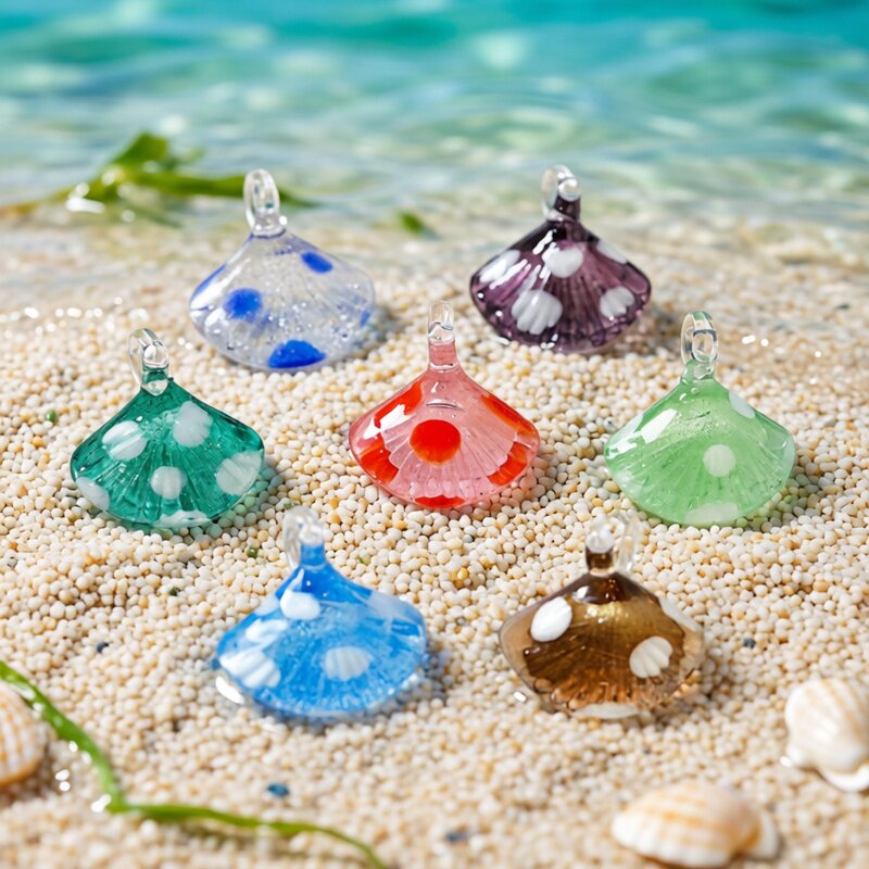 Marine Aquarium Design - Colorful Mini Sea Shell Charm Glass