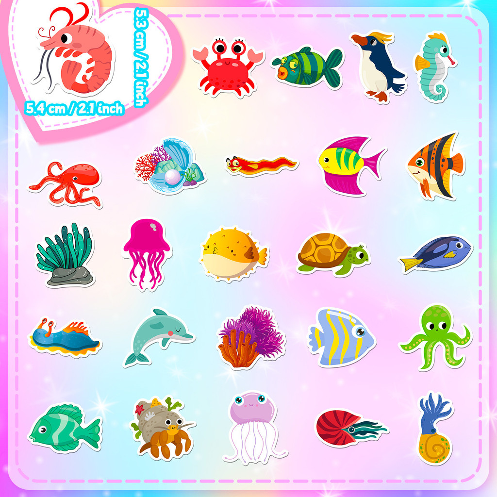 50Pcs Marine Life Stickers - C - đánh giá và giá Marine Aquarium Design